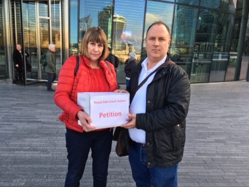 Adam and Maggie hand in petition to London City Hall