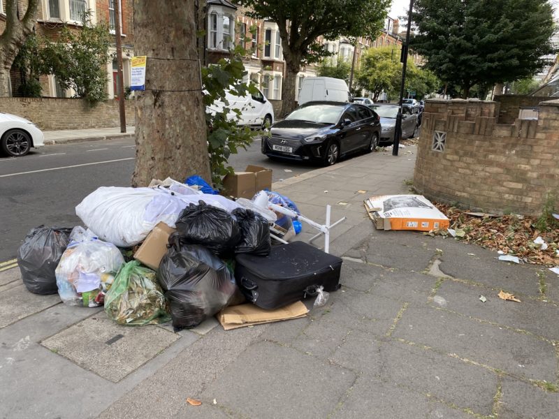 Rubbish dumping on the corner of Mozart Street/Bravington Road