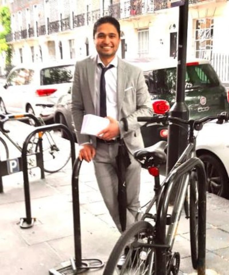 Md Shamsed Chowdhury at the bike stands.