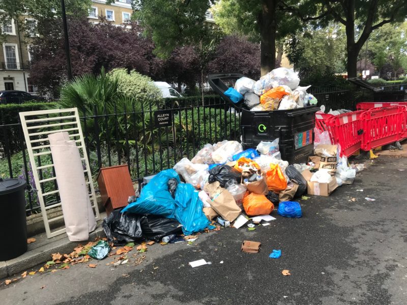 Rubbish dumping outside Alleyn Court
