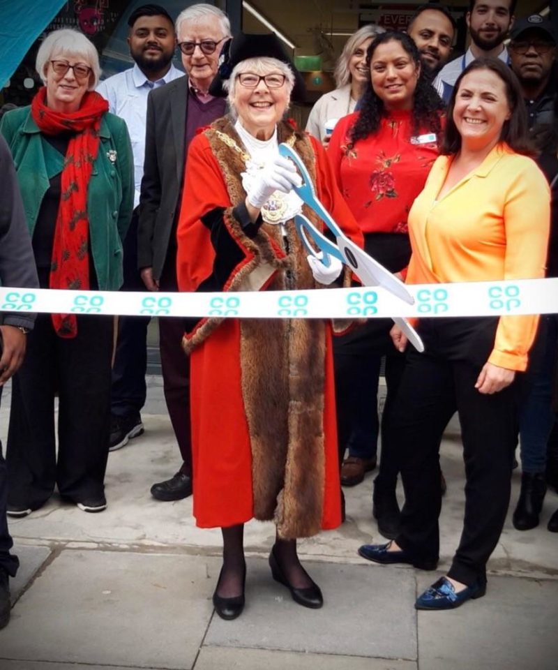Councillor Ruth Bush opens the refurbished Harrow Road Coop