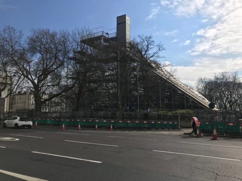 The £6 million Marble Arch Mound is coming down