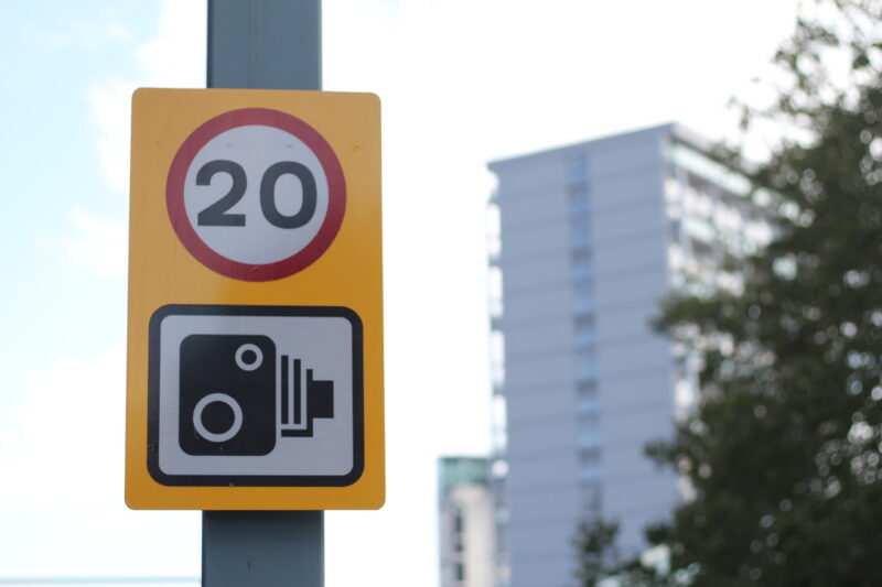 20mph roadsign on Harrow Road, Westminster