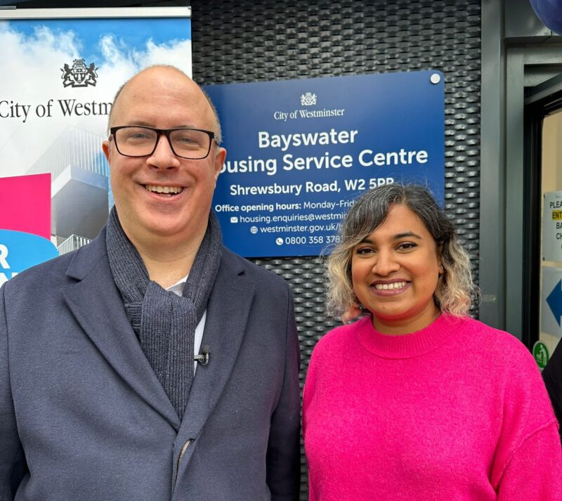 Cllrs Hug and Begum at Bayswater Housing Service Centre opening