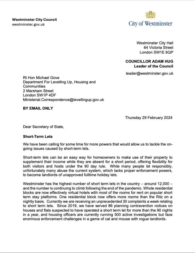 Copy of letter from Cllr Adam Hug