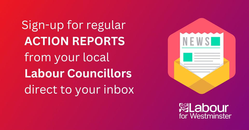 Banner asking people to sign up for action reports