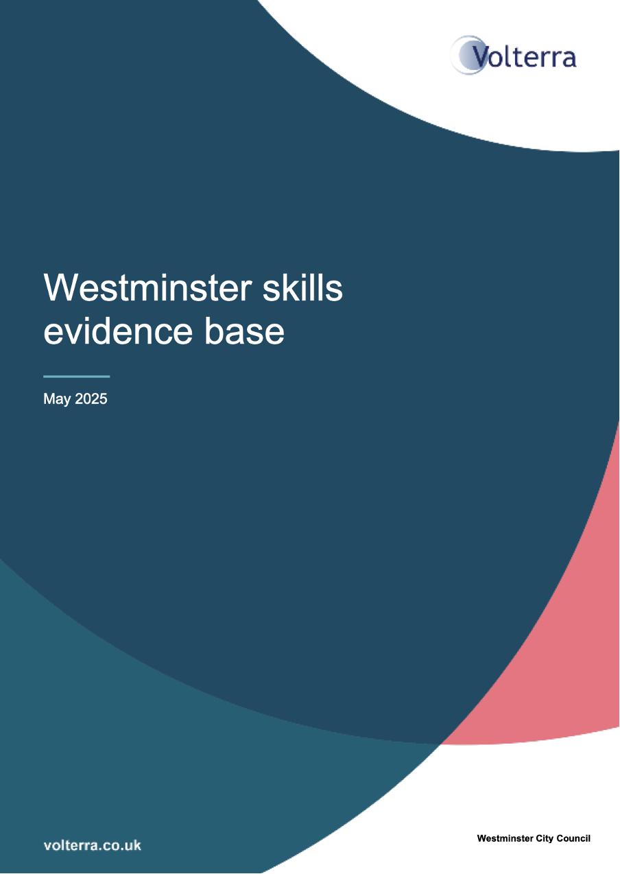 Front cover of the Westminster Skills Evidence Base Report